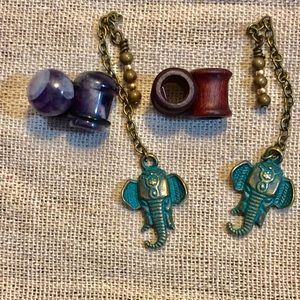 0g wood tunnel and stone plug set